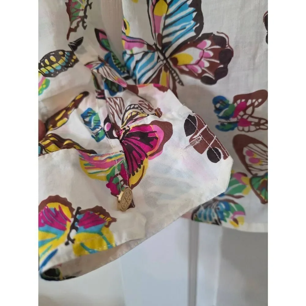 Tory Burch Butterfly Print Button Down Shirt 6